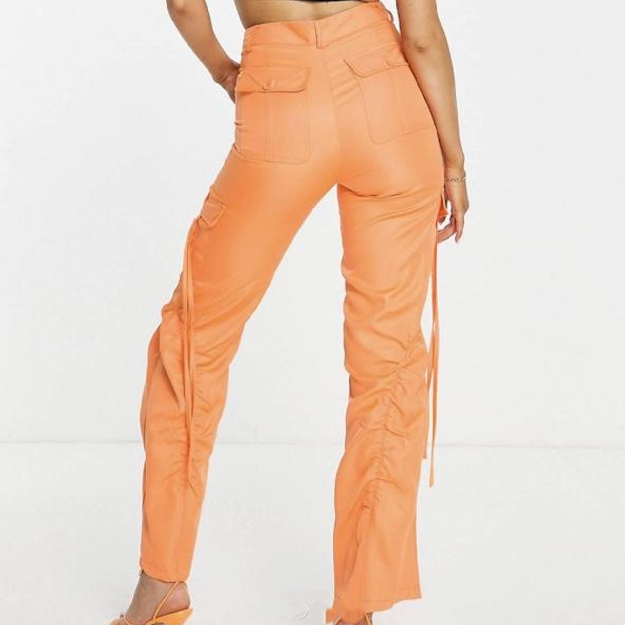 I Saw It First Womens Cargo Trousers In Orange