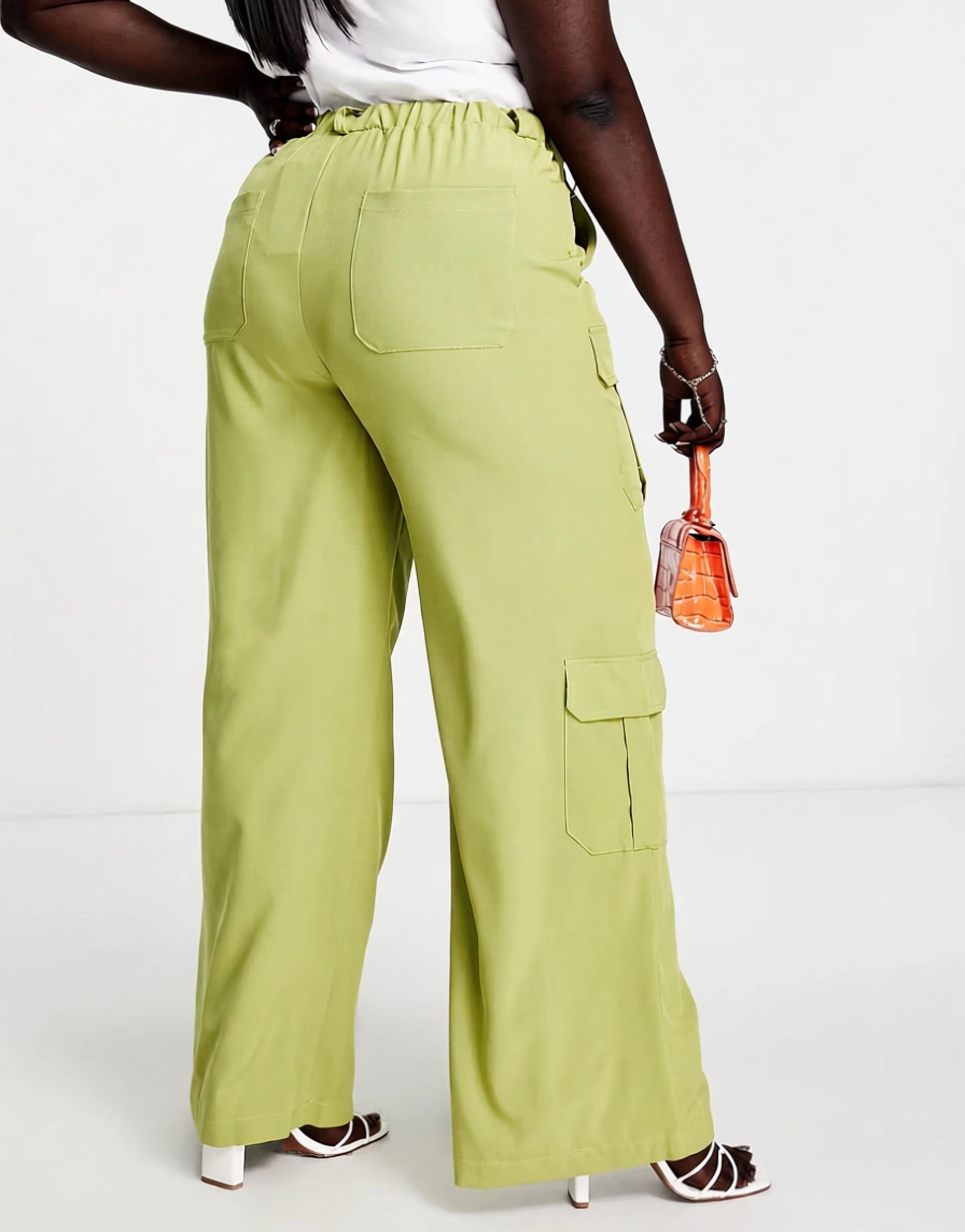 Womens I Saw It First Plus Utility Cargo Trousers In Sage