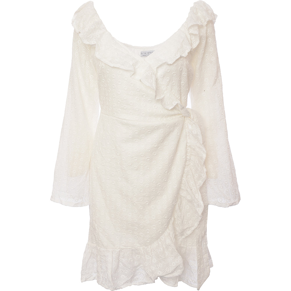 In The Style x Jac Jossa Women's Lace Frilly Bardot Dress