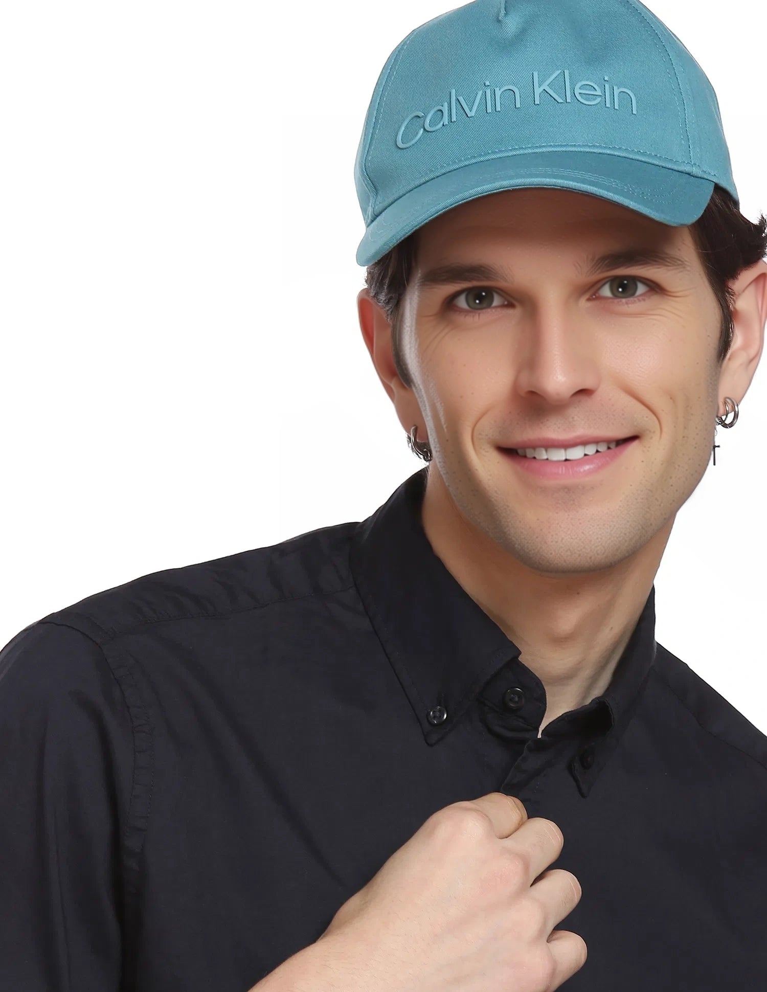 Calvin Klein Mens Cotton Large Logo Cap In Blue