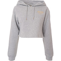 Aeropostale Women's Raw Hem Cropped Hoodie in Grey