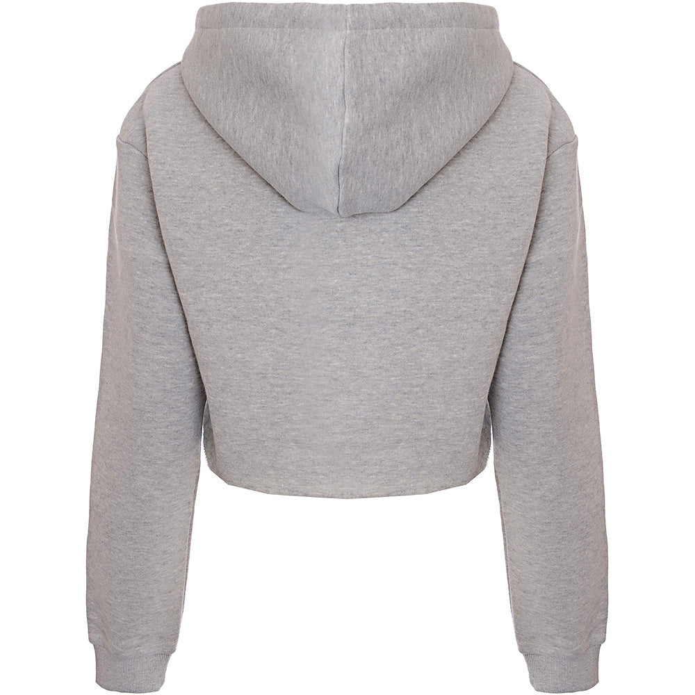 Aeropostale Women's Raw Hem Cropped Hoodie in Grey