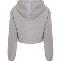 Aeropostale Women's Raw Hem Cropped Hoodie in Grey