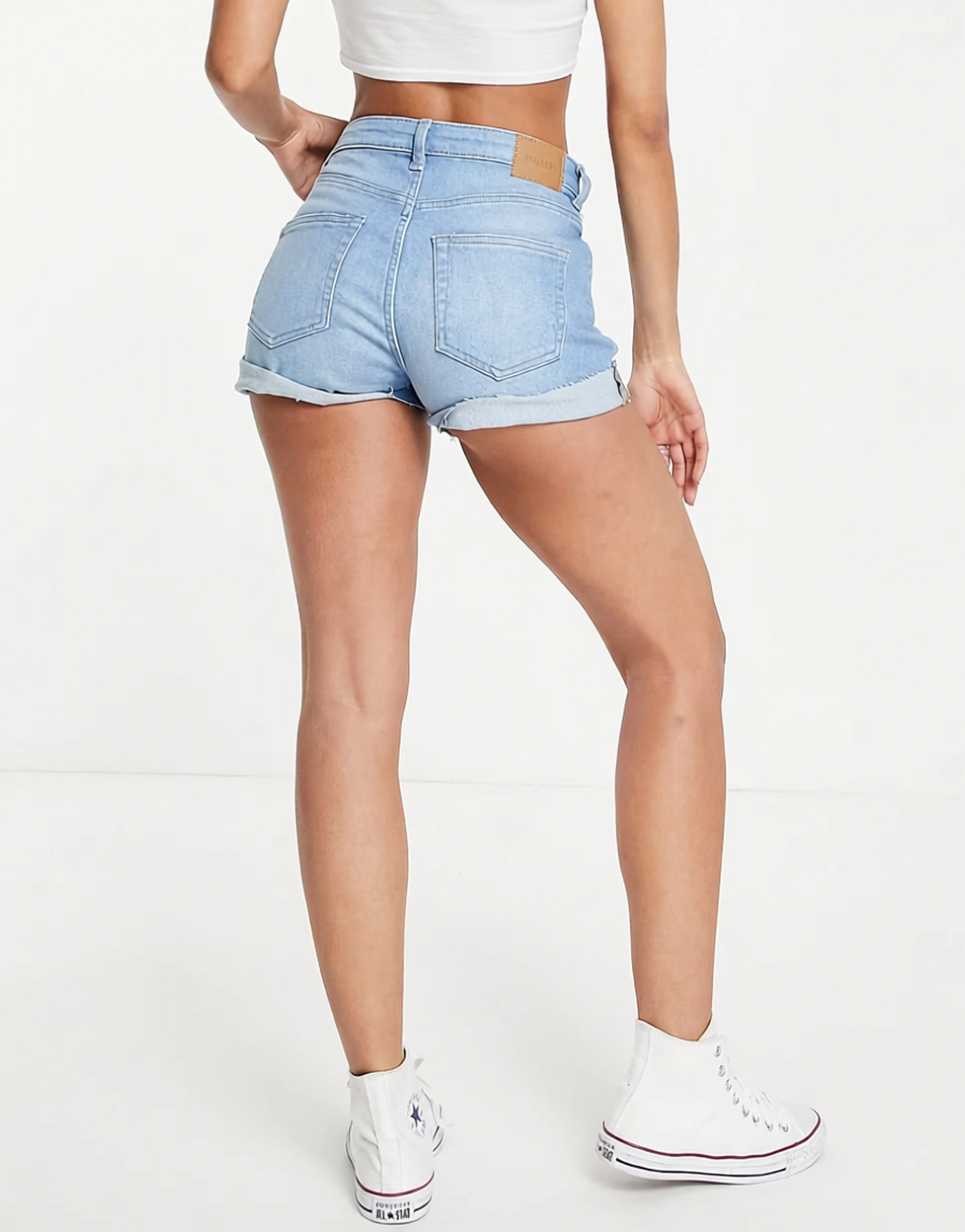 Womens Weekday Fair Cotton Denim Shorts In Light Blue