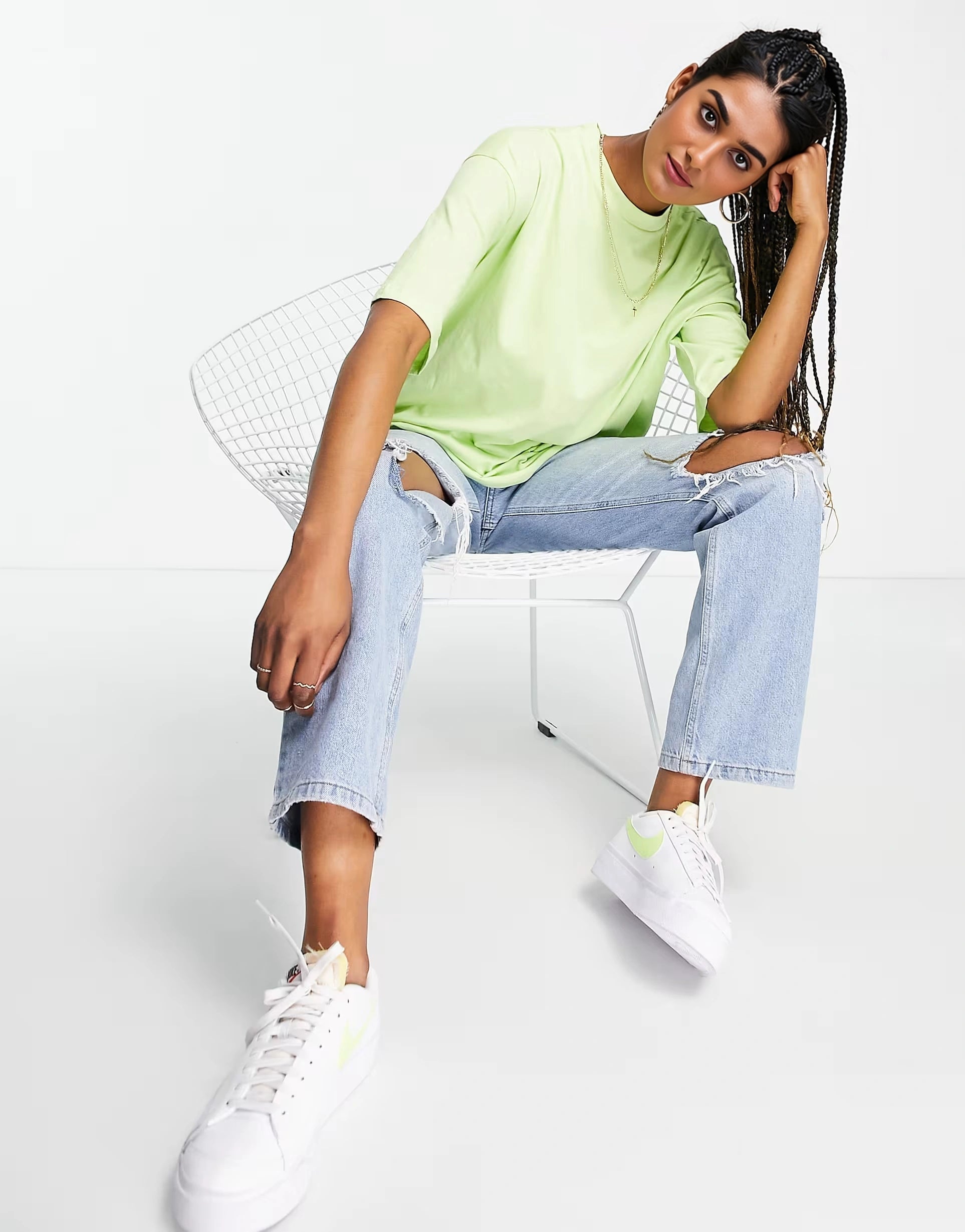 Monki Womens Oversized T-Shirt In Green
