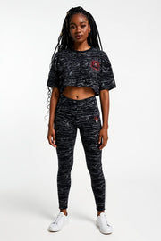 Quiksilver Women's Upside Down Cropped T-Shirt in Grey