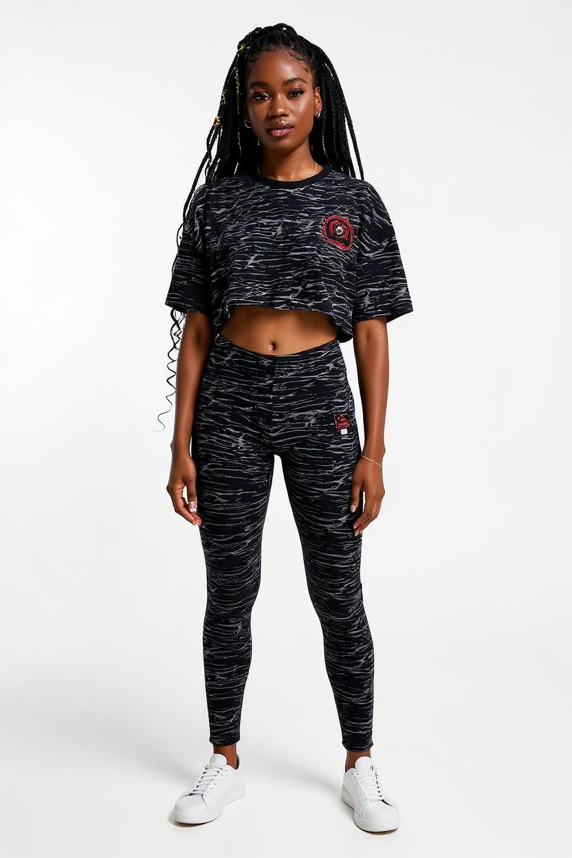 Quiksilver Women's Upside Down Cropped T-Shirt in Grey