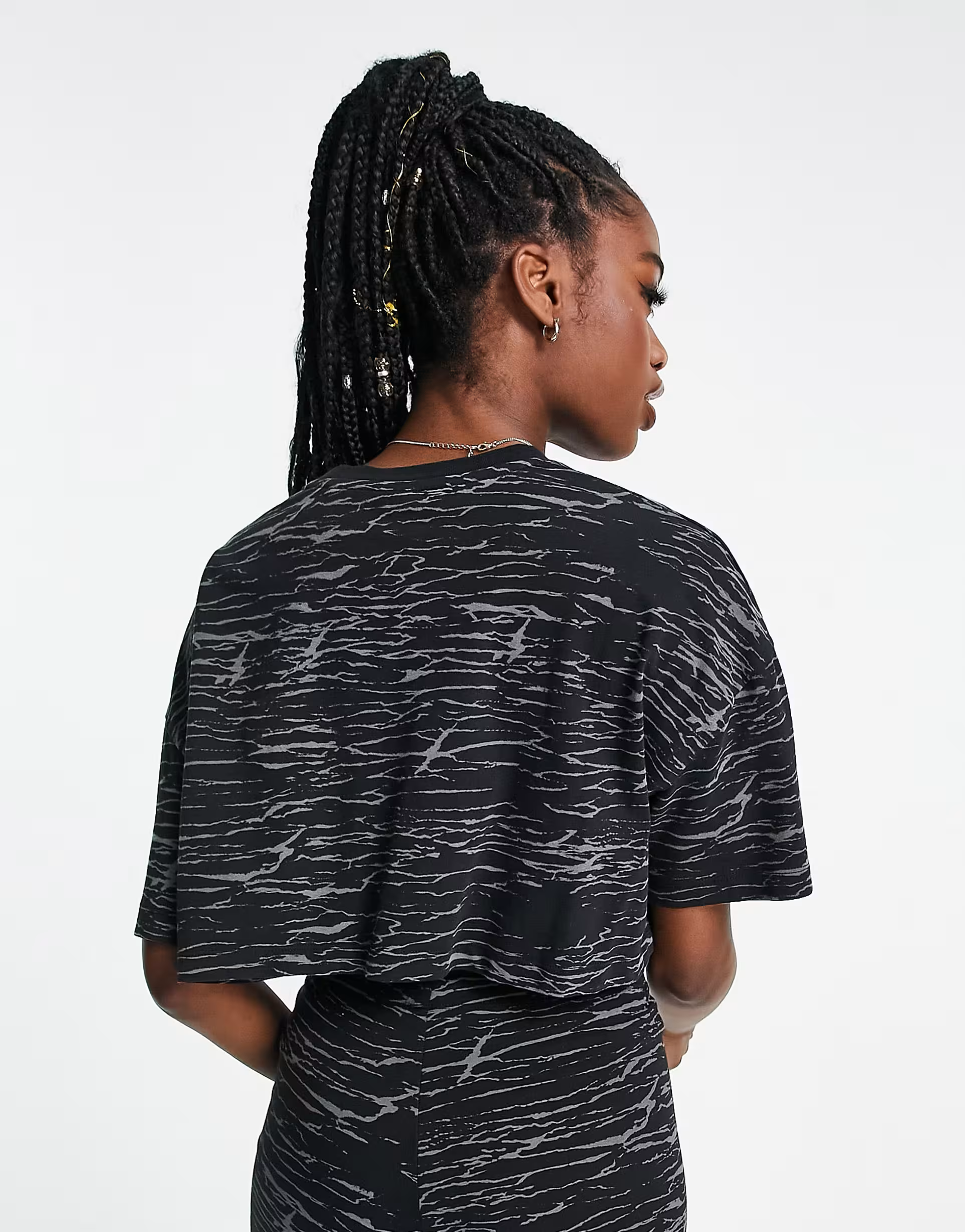 Quiksilver Women's Upside Down Cropped T-Shirt in Grey