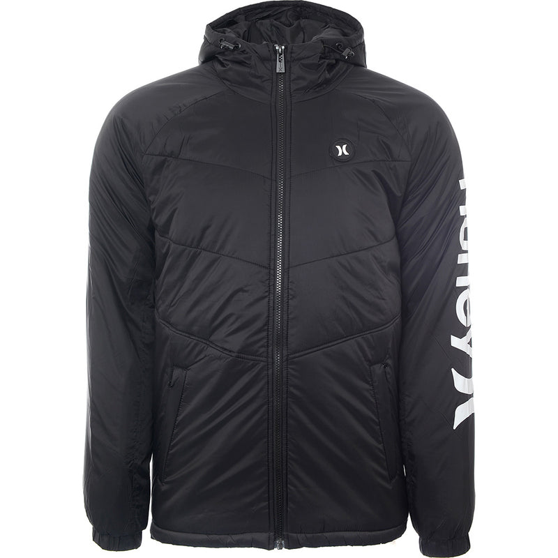 Hurley Men's Black and Grey Portage Puffer Jacket