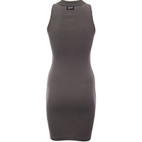 Dr Denim Womens Black Ribbed Bodycon Dress with Collar Detail