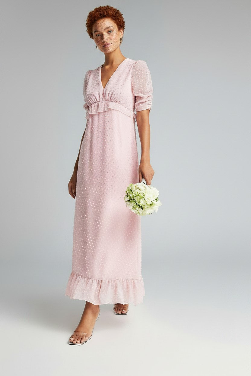 Blume Bridal Womens Chiffon Maxi Dress In Light Pink