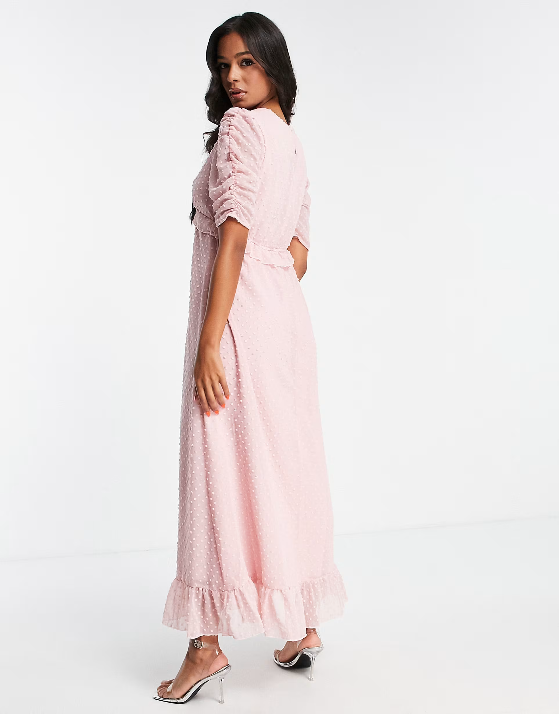 Blume Bridal Womens Chiffon Maxi Dress In Light Pink