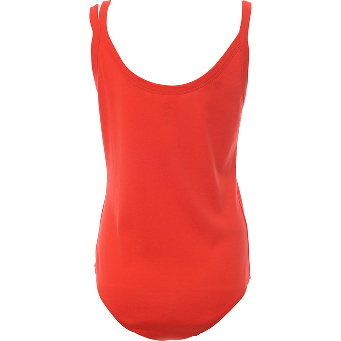 Calvin Klein Jeans Women's Red CK1 Logo Rib Bodysuit