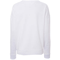 Tommy Jeans Womens White Cotton Graphic Long Sleeve Sweatshirt
