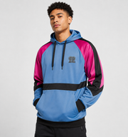 Native Youth Mens Colour Block Hoodie in Blue & Pink