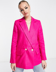 Mango Womens Oversized Blazer in Bright Pink