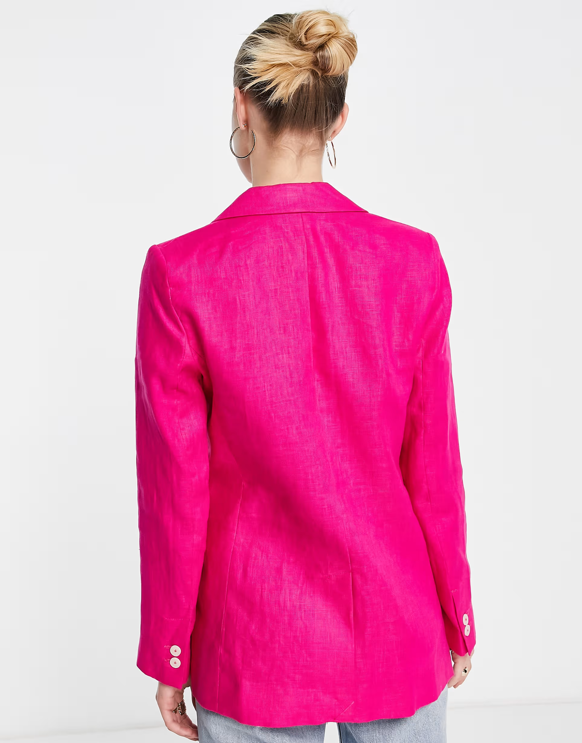 Mango Womens Oversized Blazer in Bright Pink