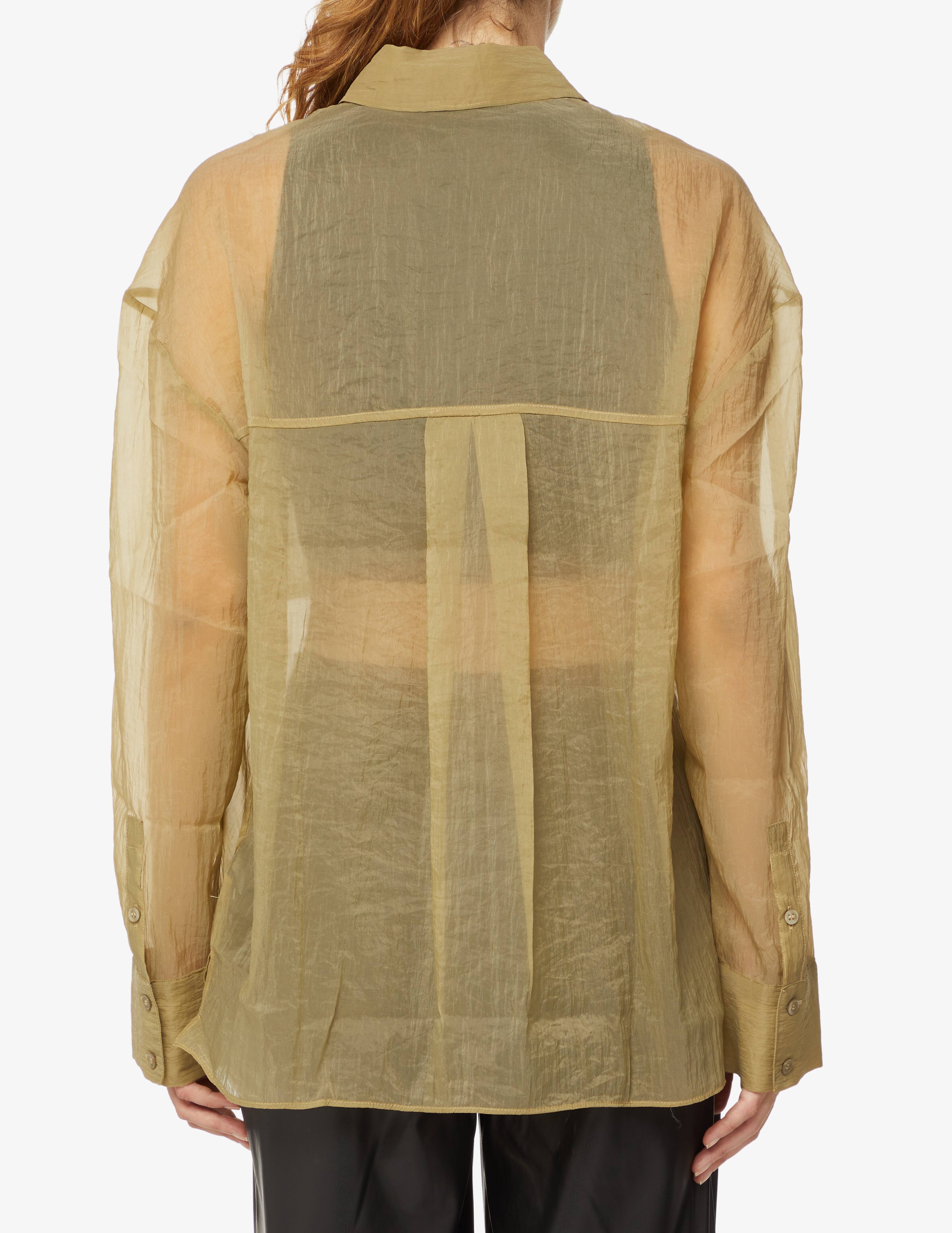 Calvin Klein Jeans Womens Sheer Chiffon Shirt in Brown