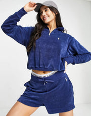 Womens Polo Ralph Lauren Co-Ord Terry Towelling Half Zip in Navy