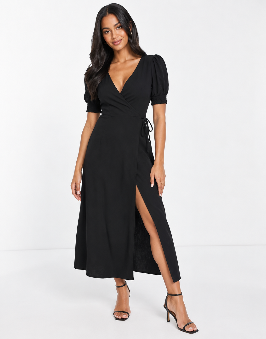 The Frolic Womens Beach Wrap Dress In Black