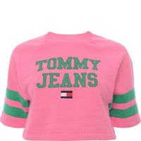 Tommy Jeans Womens Short Sleeve Sweatshirt in Pink