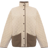 AllSaints Womens Madison Reverse Jacket in White/Khaki