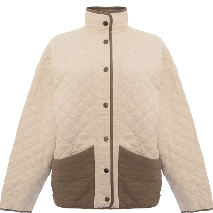 AllSaints Womens Madison Reverse Jacket in White/Khaki