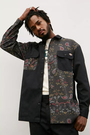 Dickies Mens Shirt With Paisley Print in Black