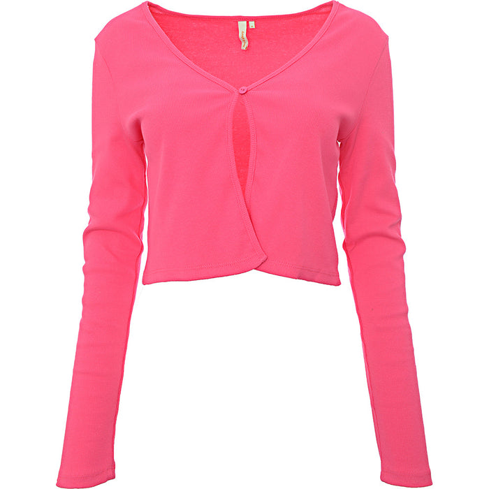 Fire & Glory Womens Bright Pink Chunky Knit Cardigan