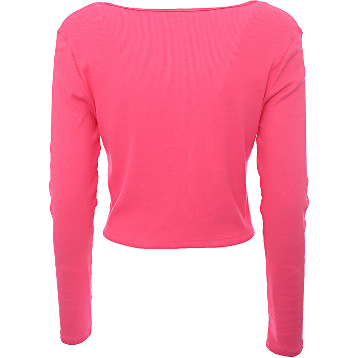 Fire & Glory Womens Bright Pink Chunky Knit Cardigan