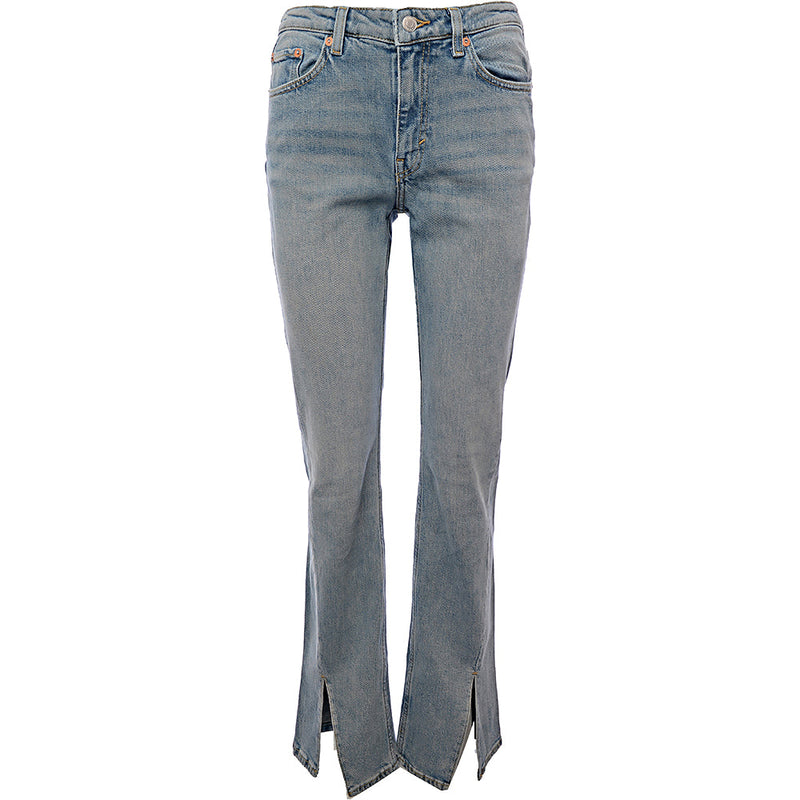 Weekday Womens Light Blue Slit Cotton Blend Jeans