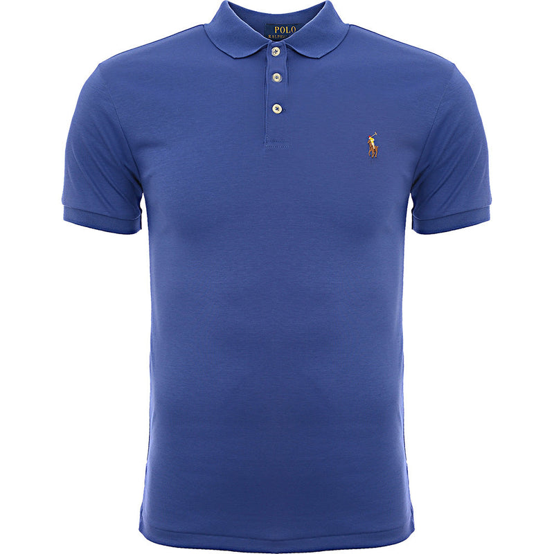 Polo Ralph Lauren Mens Pima Cotton Polo Slim Fit with Multi Pony Logo in Navy