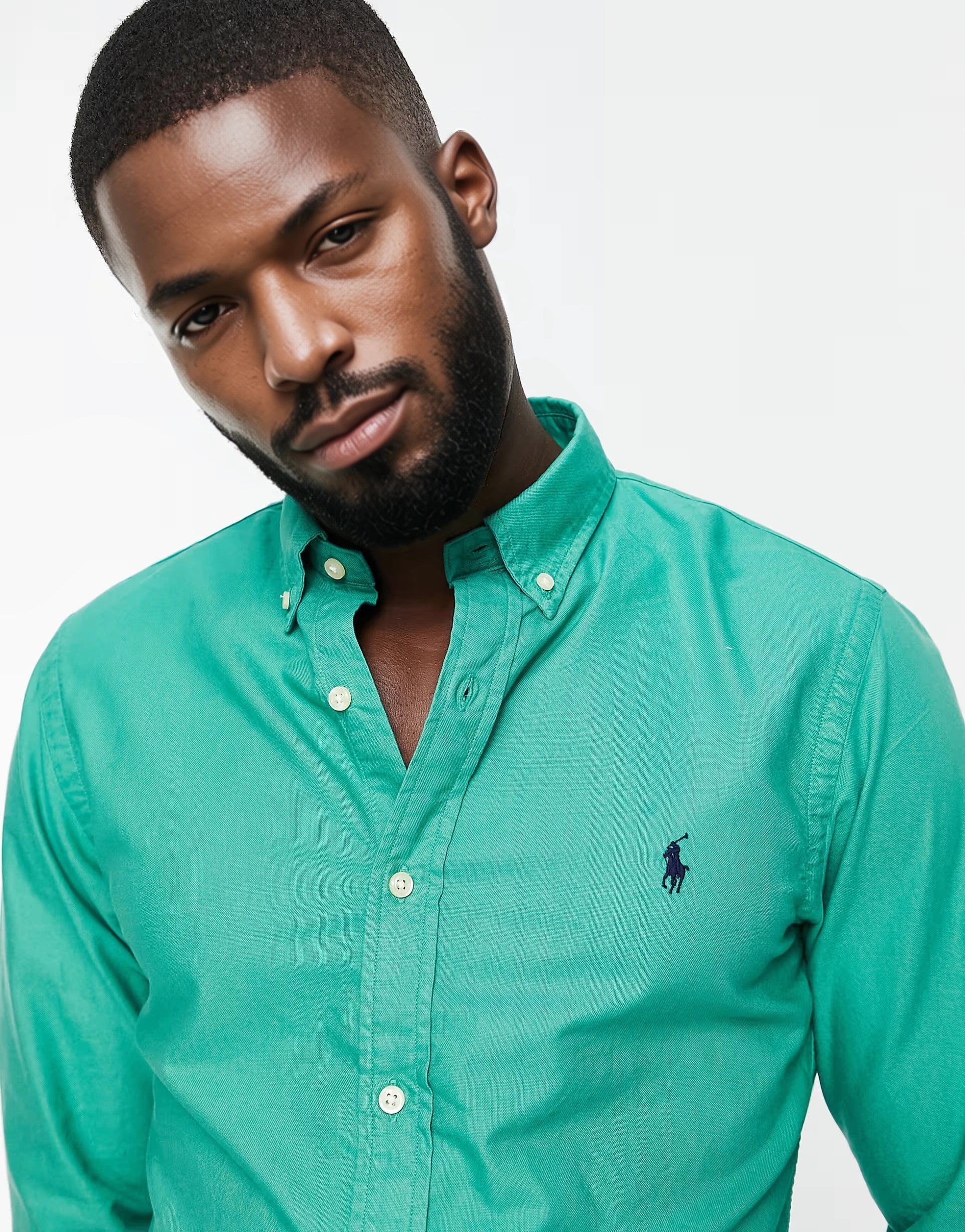 Mens Polo Ralph Lauren Slim Fit Garment Dyed Oxford Shirt in Mid Green