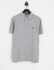 Polo Ralph Lauren Mens Oversized Pique Polo in Grey With Pony Logo