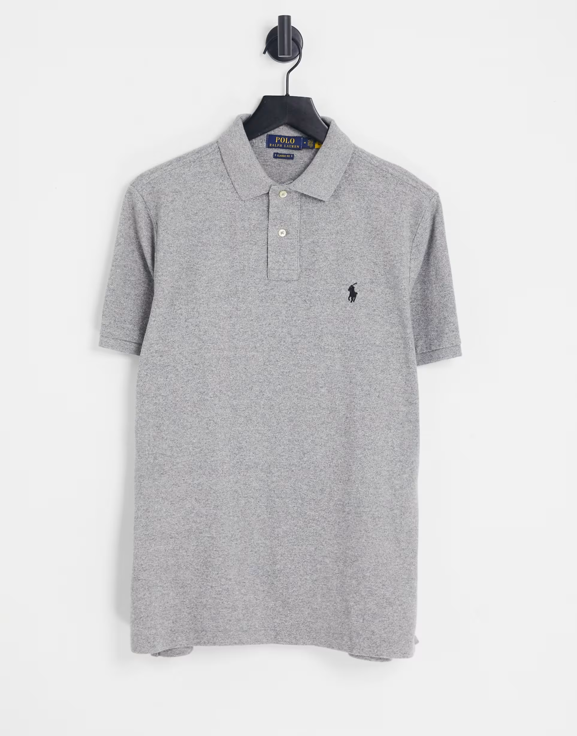 Polo Ralph Lauren Mens Oversized Pique Polo in Grey With Pony Logo