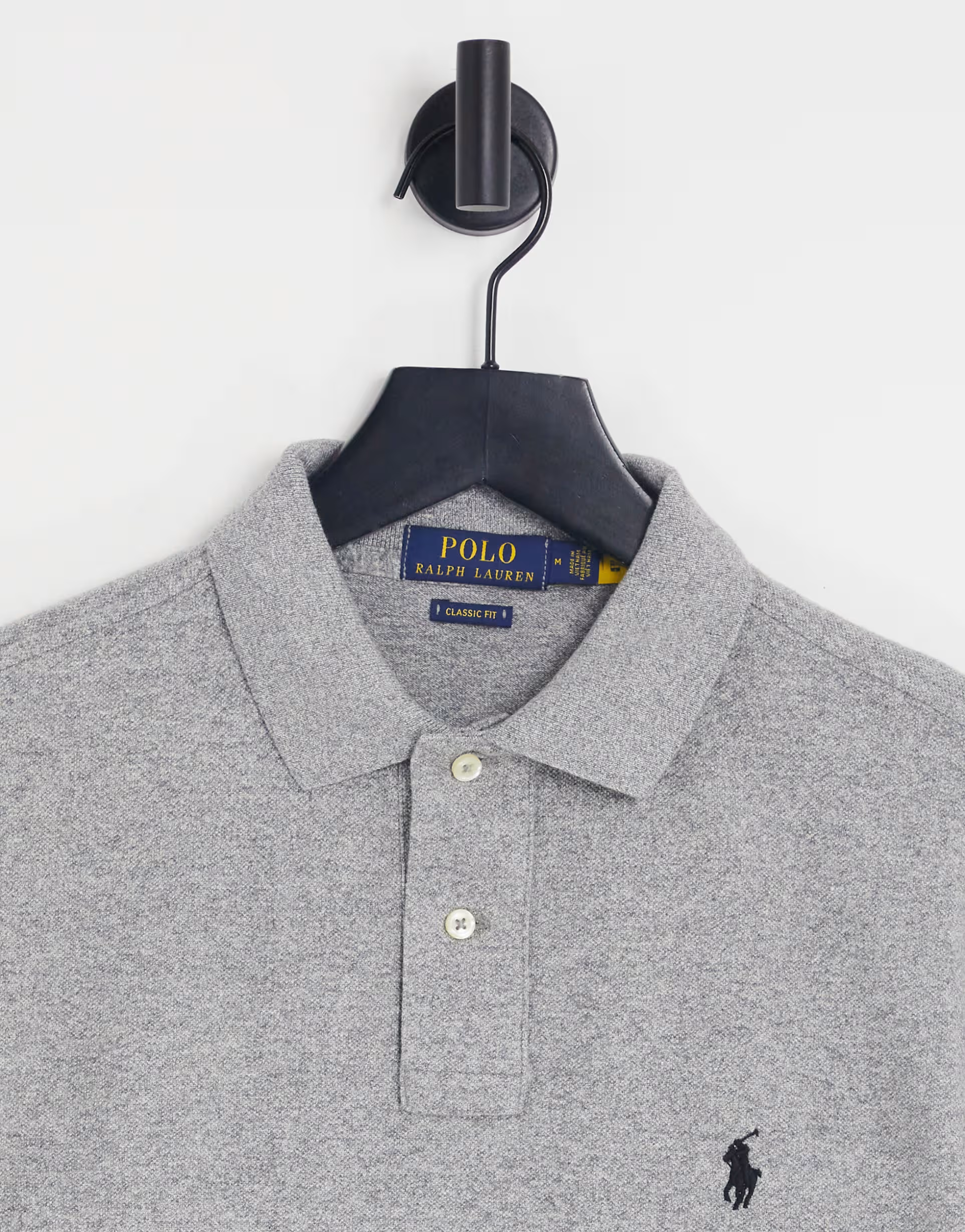 Polo Ralph Lauren Mens Oversized Pique Polo in Grey With Pony Logo