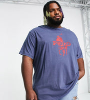Mens Polo Ralph Lauren Big & Tall T-Shirt With Large Player Logo Print in Navy