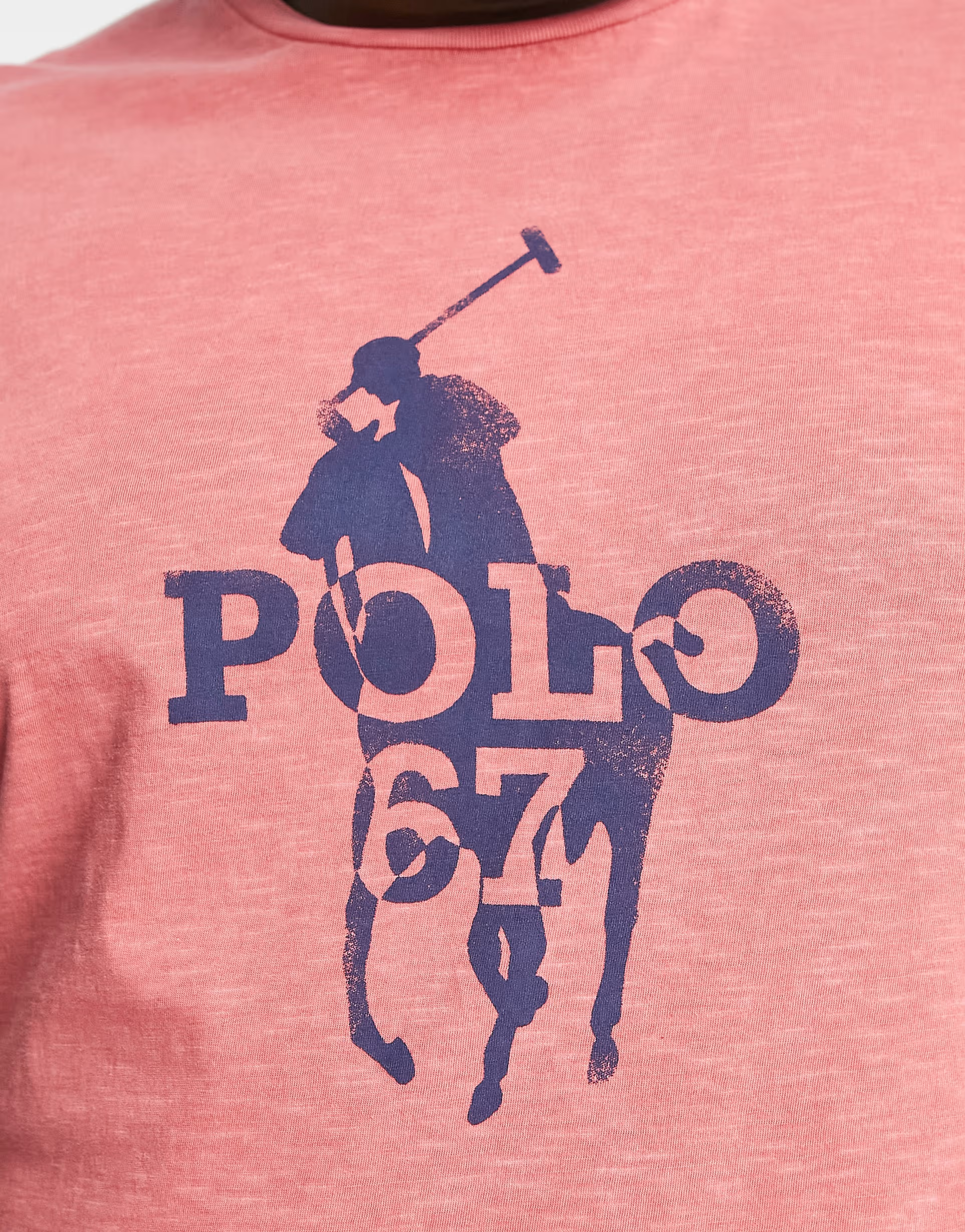 Mens Polo Ralph Lauren Big & Tall T-Shirt With Large Player Logo Print in Washed Red