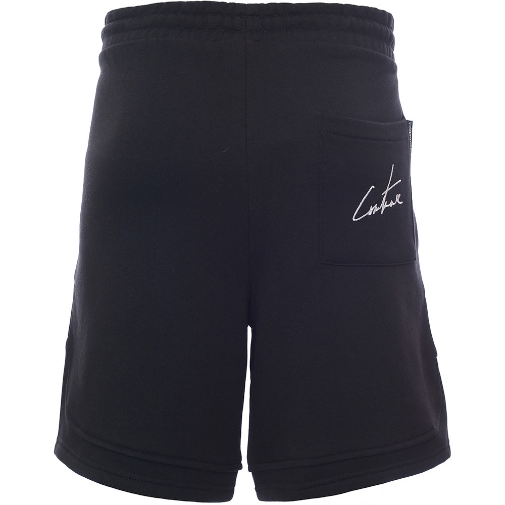 The Couture Club Mens Black Co-ord Jersey Shorts with Logo Print
