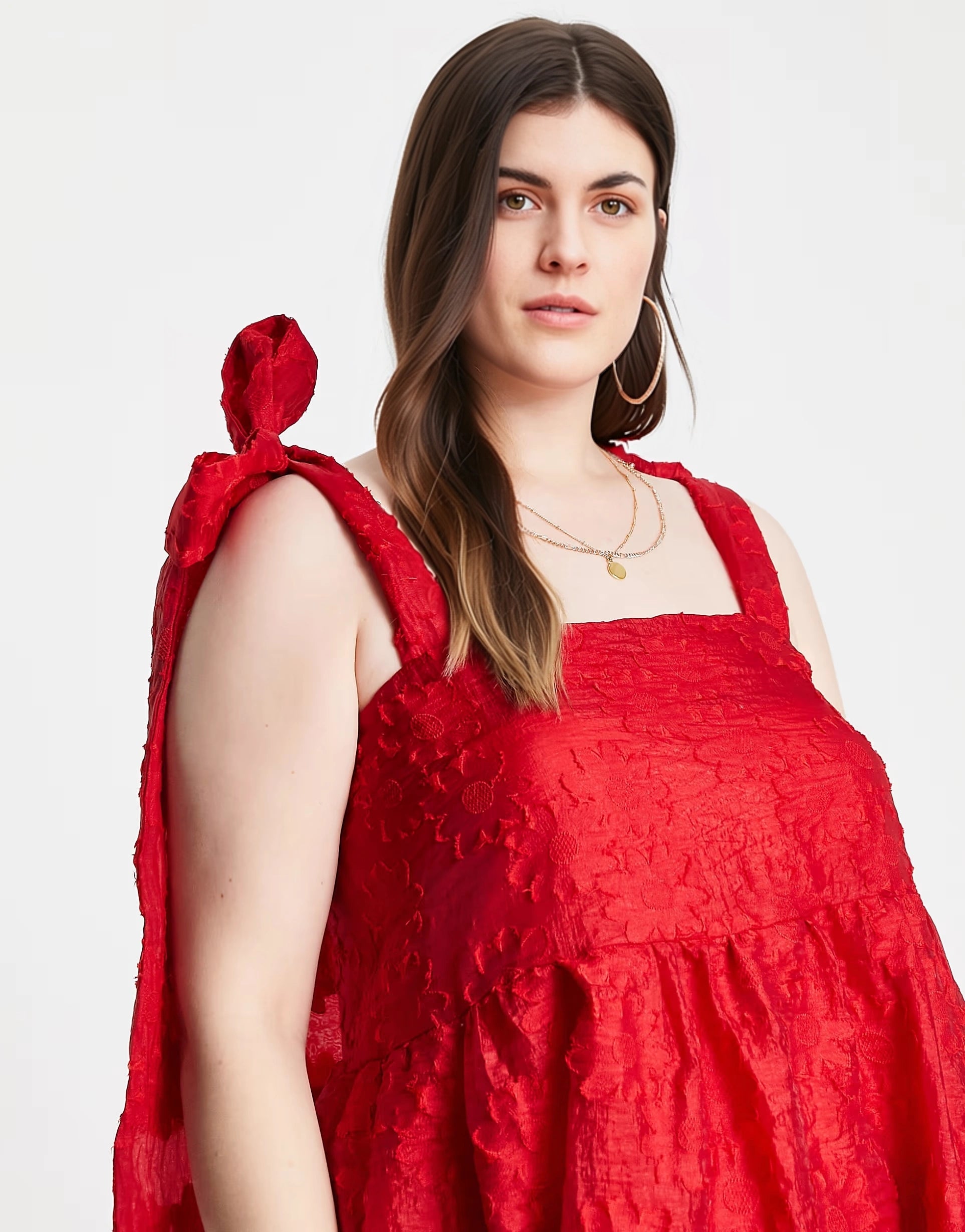 Sister Jane Womens Plus Tiered Maxi Dress In Red