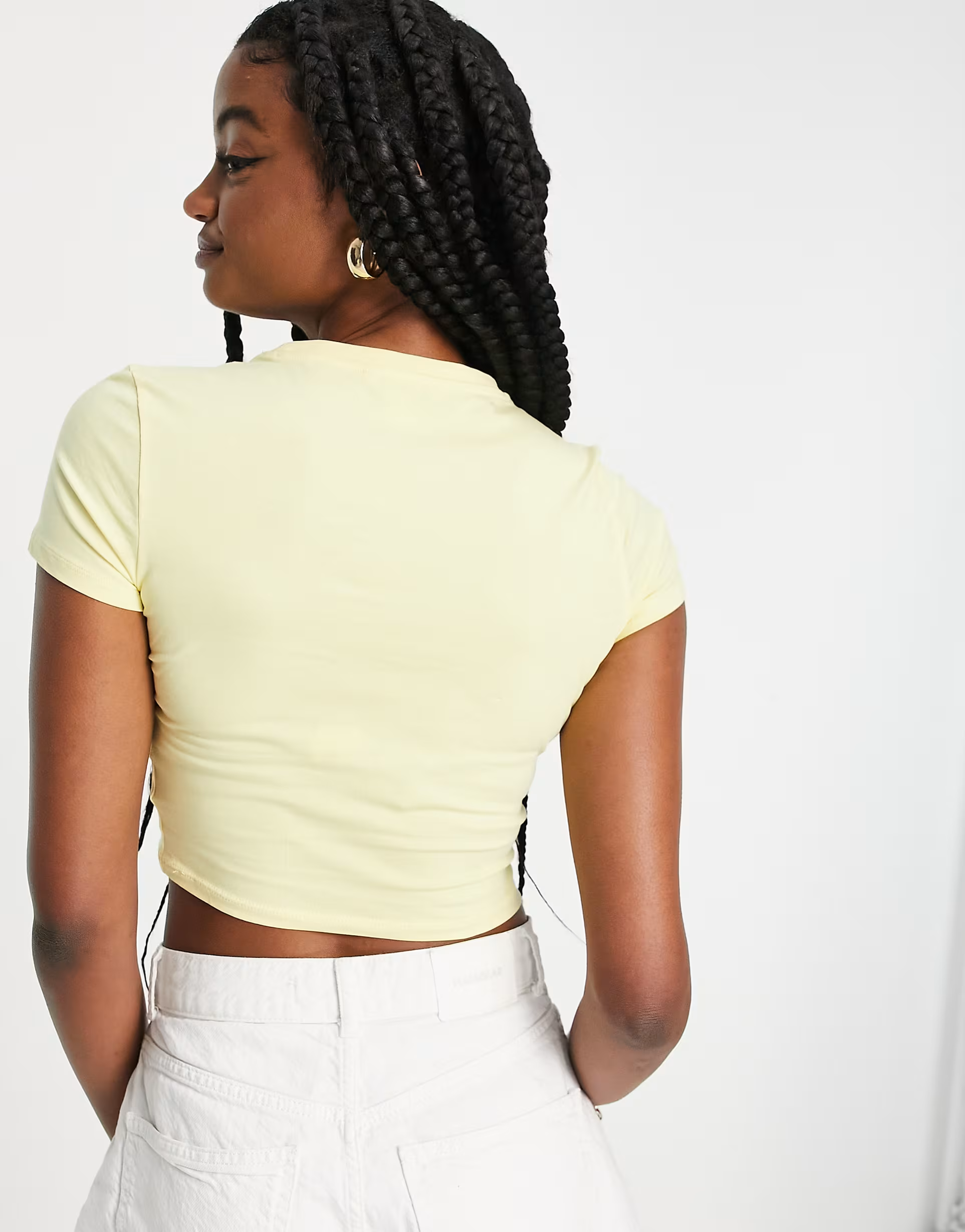 Monki Womens Cropped Tee With Butterfly Print In Pink