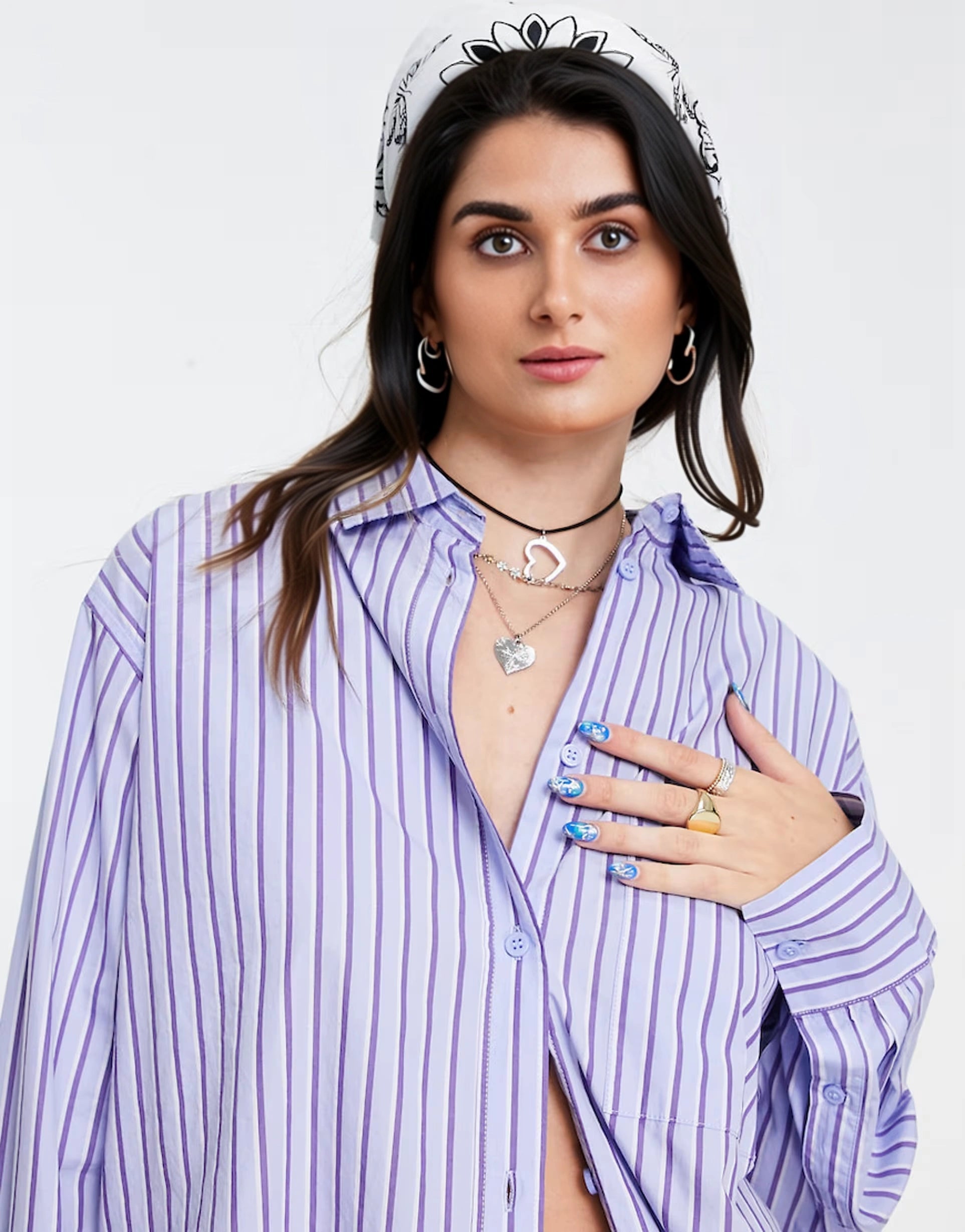 Weekday Womens Co-Ord Oversized Shirt With Pock In Blue