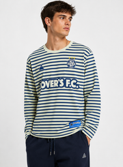 Lovers FC Mens Breton Away Long Sleeve Jersey T-Shirt in Blue Stripe