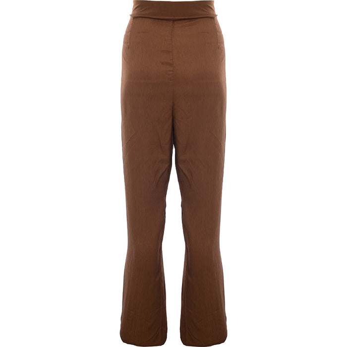 Heartbreak Womens Brown Crinkle Fit and Flare Trousers Co-Ord