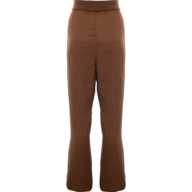 Heartbreak Womens Brown Crinkle Fit and Flare Trousers Co-Ord