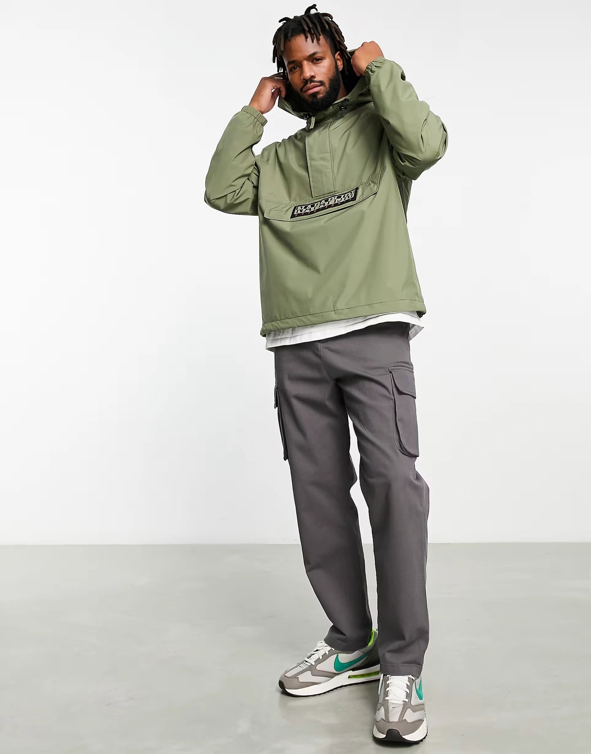 Napapijri Mens Freerunner Jacket in Khaki In Green