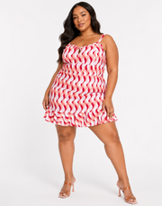 Nobody's Child Plus Womens Lucia Swirl Print Mini Dress In Pink