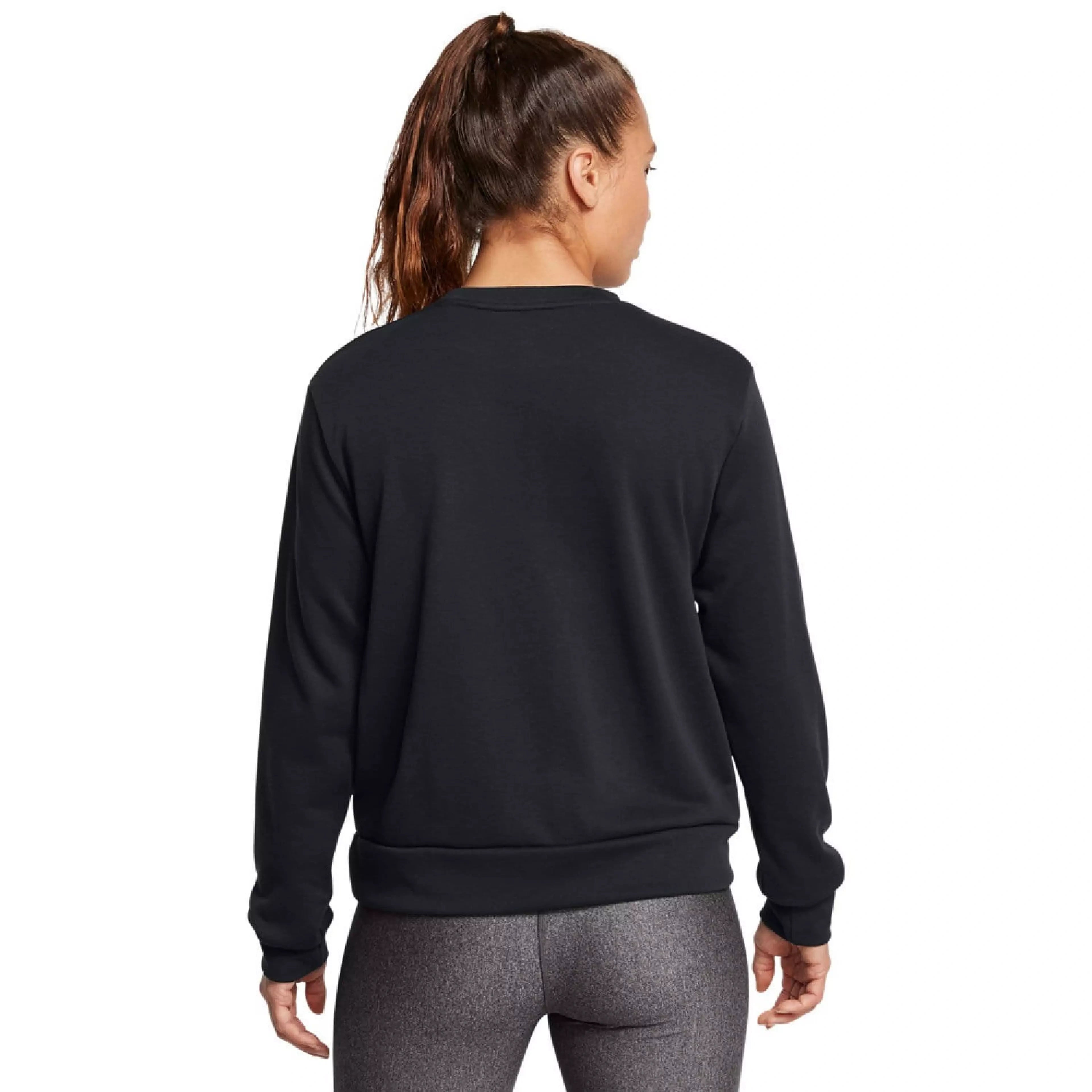 Womens Under Armour Rival Terry Crew Sweatshirt With Central Logo in Black