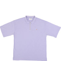 Farah Men's Lilac Costello Zip Cotton Polo Shirt