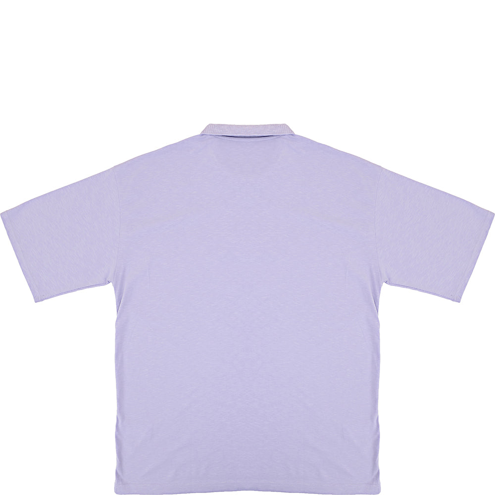 Farah Men's Lilac Costello Zip Cotton Polo Shirt